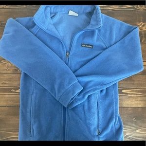 Girls blue/ velvet Columbia fleece jacket size Large 14/16